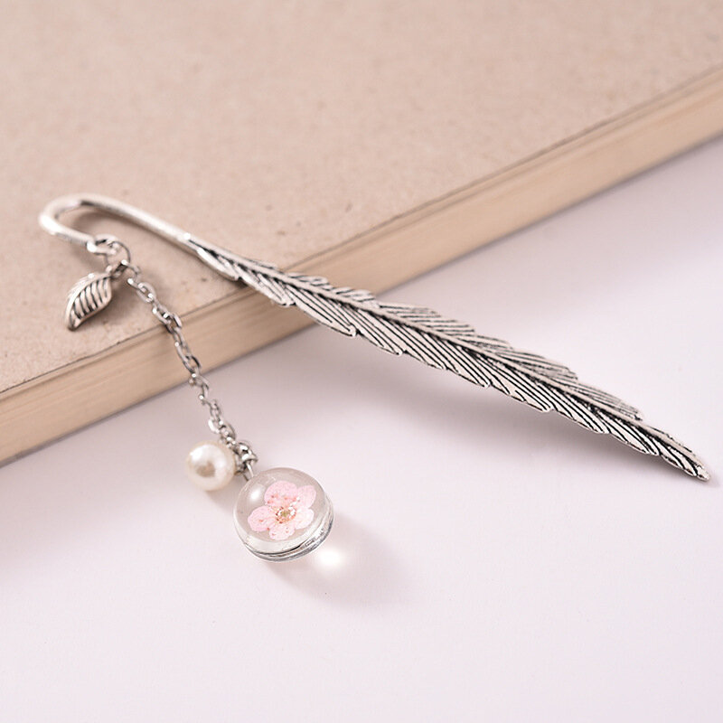 New Arrival Pendant Bookmark Creative Retro Feather Metal Book Marks Book Page Mark Gift School Supplies Novelty Stationery