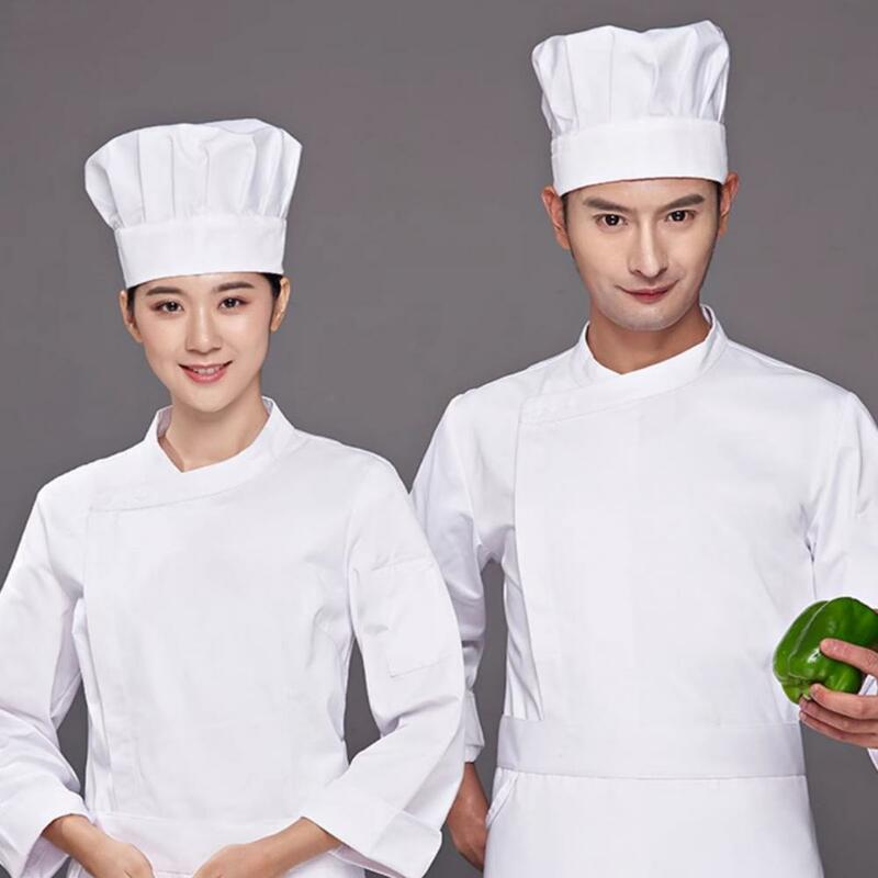 Sombrero de Chef profesional para hombre y mujer, gorro Unisex de color blanco sólido para trabajo de Catering y cocina