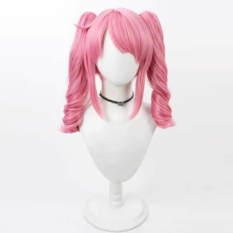 Hanabishi peluca Haruka Anime I Admire Magic Girls Gushing Over Magic Girls Cosplay Pink Double Ponytail Hair disfraz pelucas