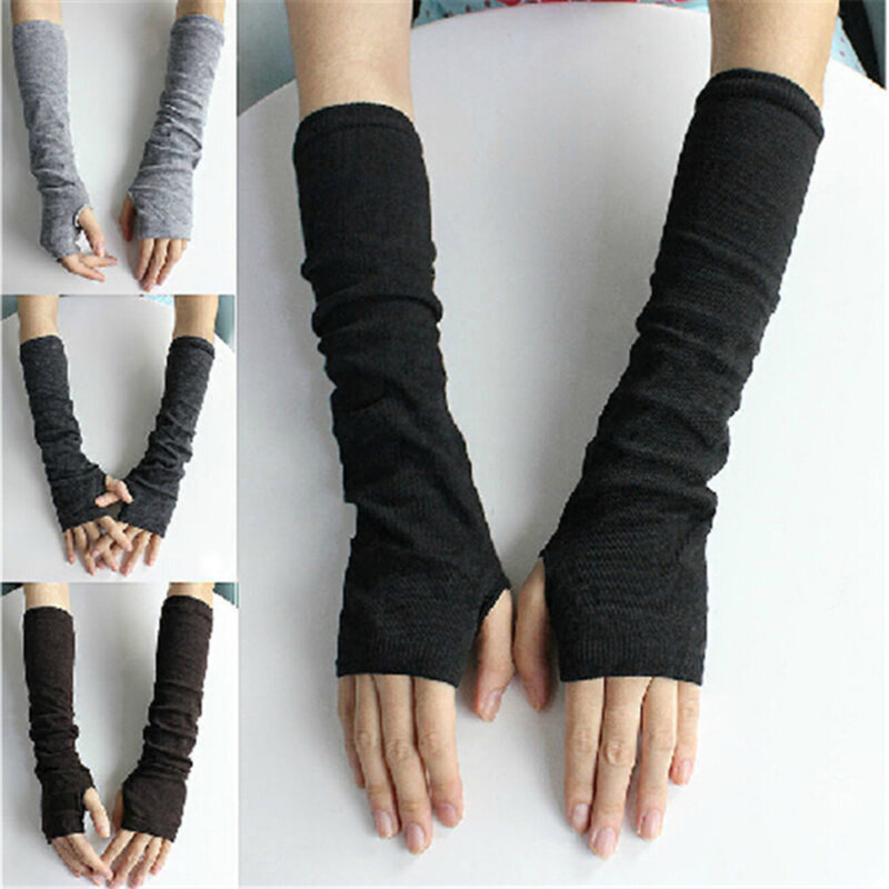 Вязаные перчатки с открытыми пальцами, женские теплые зимние перчатки из мягкой шерсти, перчатки для девушек, женские перчатки
