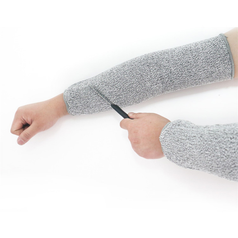 Sarung tangan Anti pemotong, HPPE kelas 5 lengan Anti pemotong untuk penggunaan pabrik kaca, sarung tangan diperpanjang, sarung tangan lengan panjang, rajut