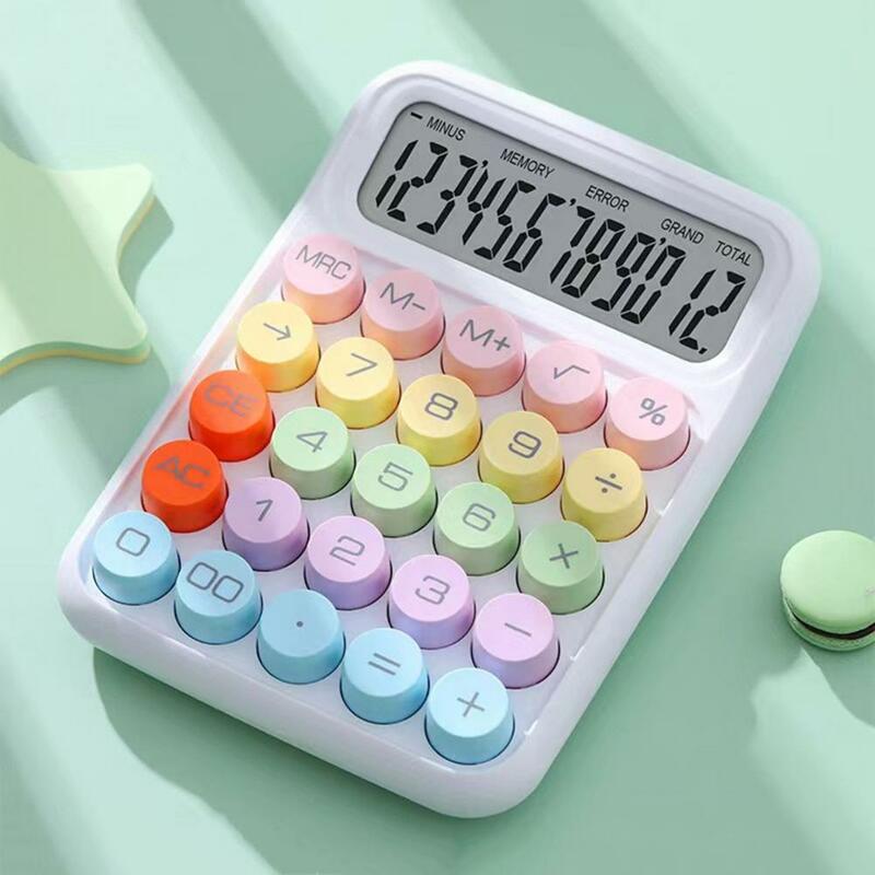 Nowy kalkulator przenośny mechaniczny kalkulator przycisków łatwy w użyciu do szkoły biurowej w domu Vintage papeterii