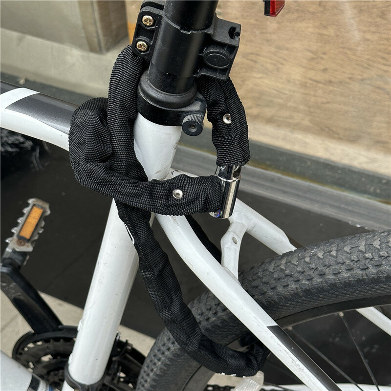 Candado de cadena de bicicleta portátil antirrobo, cerradura de alta seguridad para bicicleta de montaña MTB con 2 llaves para Scooter Eléctrico e-bike
