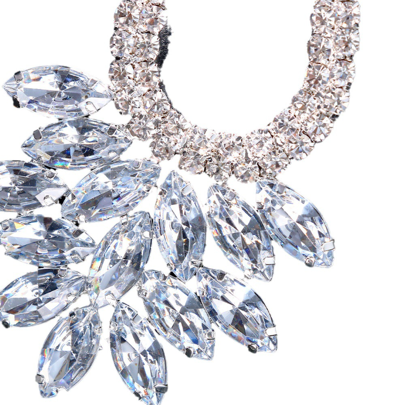 Pendientes de diamantes de imitación con forma de gota, aretes de cristal azul para novia, novedad de 2024