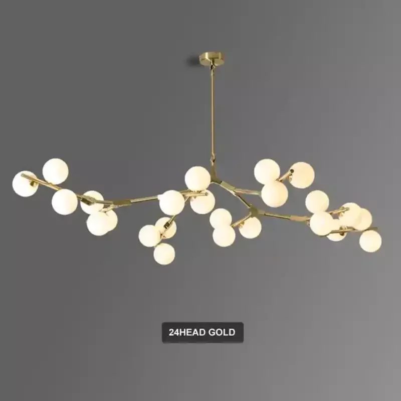Nordic Black Gold Pendant Light Glass Led Chandelier Living Room Decoration Dining Room Bedroom Indoor Lighting