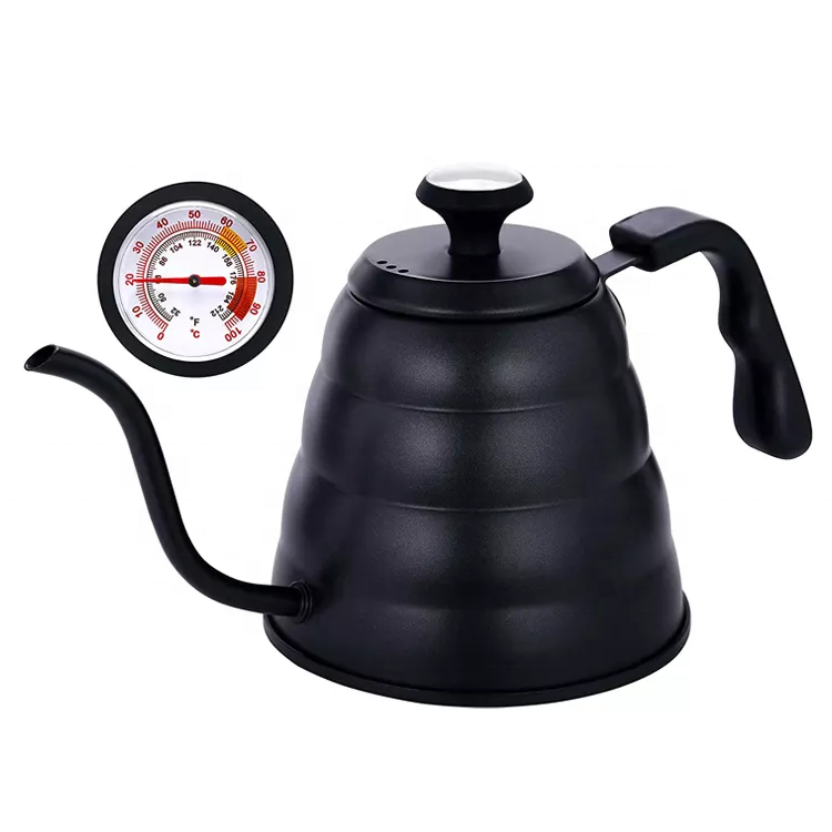 Pour Over Coffee Drip Kettle Stainless Steel Goose neck Coffee Tea Pot With Thermometer