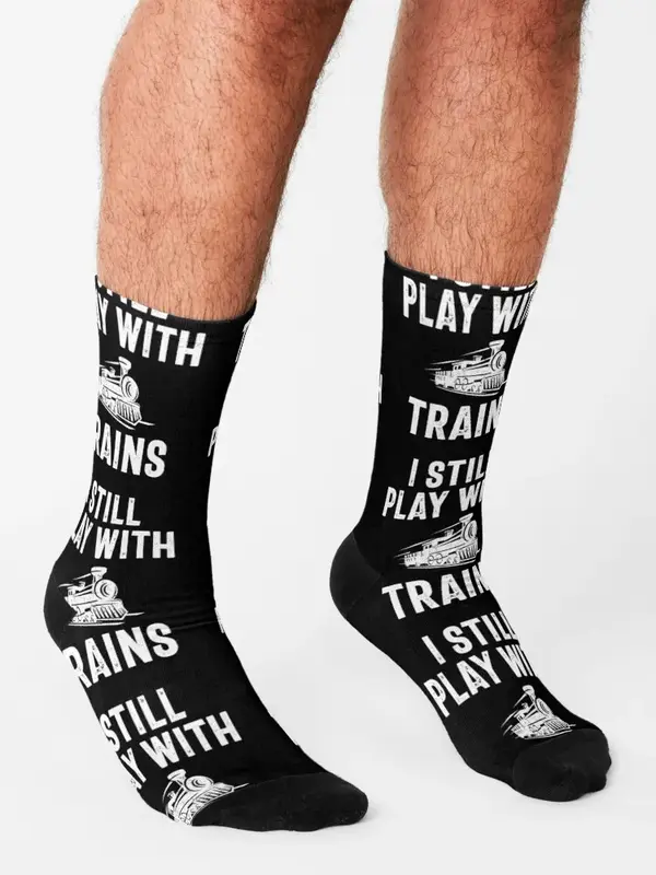 Я все еще играю с поездами носки Аниме подарок Дизайнерские мужские носки женские