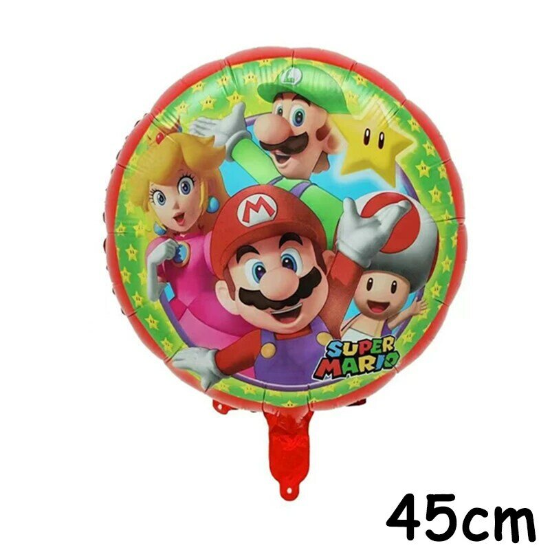 Super Mario Bros Aluminum Foil Balloon, Baby Birthday Photo Props, Balões dos desenhos animados, Happy Birthday Party Supplies