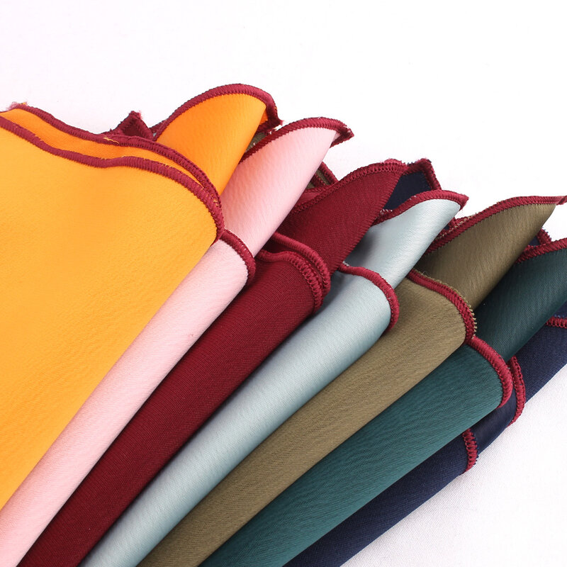 Lenço monocromático de bolso acetinado quadrado para homens e mulheres, lenço multicolorido, toalhas de casamento, lenços
