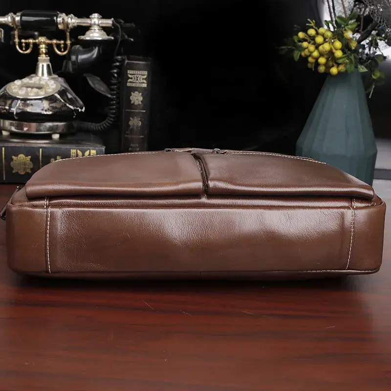 Men Genuine Leather Handbags Business Laptop Bag Travel Briefcases  High Quality Messenger Bags high-capacity Shoulder Bags
