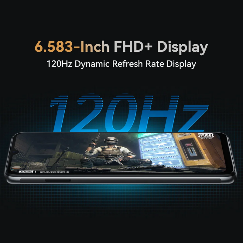 Cubot X70,Android 13,6, экран 583 дюйма, частота обновления 120 Гц, Helio G99,24 ГБ (12 Гб + 12 Гб) + 256 ГБ, 5200 мАч, камера МП