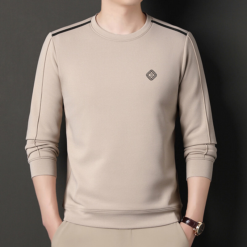 Men's Loose Casual Warm Round Neck Winter Outfit with Plush and Thickened Wool Sweater