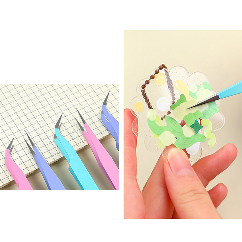 1Set pinzette Gooka multifunzionali strumento adesivo per account manuale fai-da-te piccolo e fresco Clip creativa per pinzette Macaron