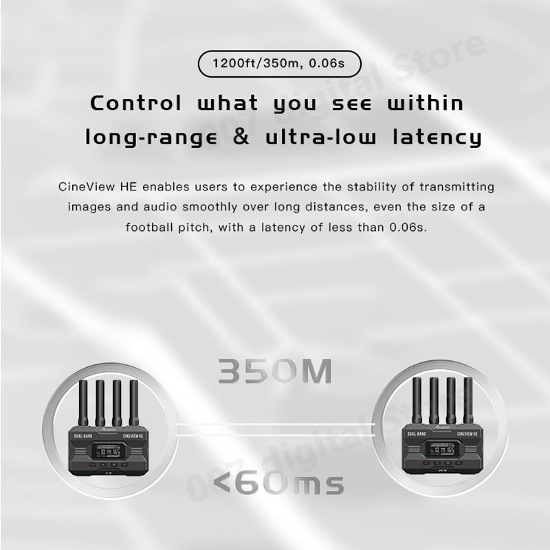 Accoon-Kit de transmissão de vídeo sem fio CineView HE Multi-Spectrum, transmissor e receptor