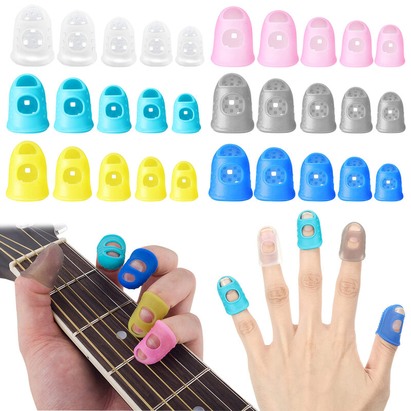 30 piezas de silicona para protección de los dedos de la guitarra, accesorios de prensa para dedos