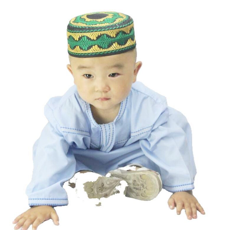 Arab Boys & Infant abbigliamento accessori Kufi Islam ricamo Kippah cappello musulmano berretto da preghiera islamico per bambini marocchino Saudi Yarmulke