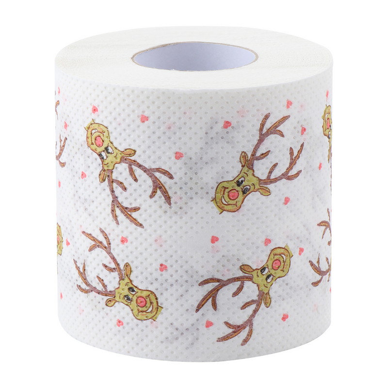 Colored Toilet Paper Christmas Deer Tissue Decor Supply Printed Towel Roll Lovely Funny gifts Leg