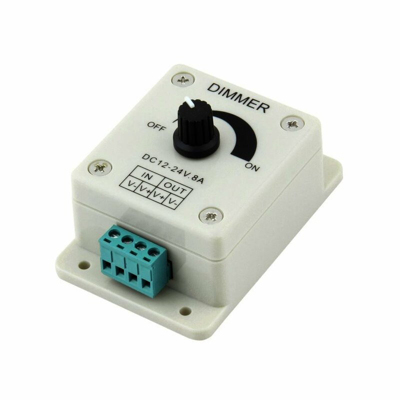 Controlador de brilho ajustável para LED Strip Light, PWM Dimmer, proteger Strip, acessórios da lâmpada, DC, 12V, 8A