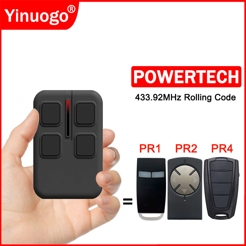 Powertech PR2 PR4 PR1 차고 문짝 게이트 리모컨, 롤링 코드 핸드 송신기, 433.92MHz, 433MHz, 1, 3, 5, 10, 20PCs