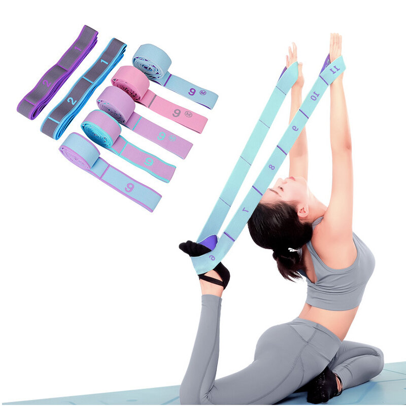 Tali resistensi Yoga elastis, multi-bagian, elastis, tali tarik latihan Gym, rumah, latihan Yoga, Gym, olahraga, Multi bagian