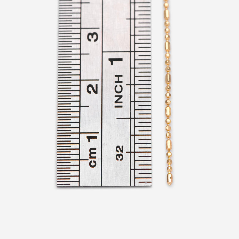 골드 도금 황동 볼 바 체인 1mm, DIY 목걸이 체인 도매 (# LK-243-1)/ 1 미터 = 3.3 Ft