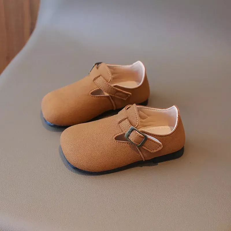 2024 Girls Leather Shoes Baby Children's Single Shoes 2024 Spring Autumn New Fashion Soft Sole Flats Casual Shoes J218