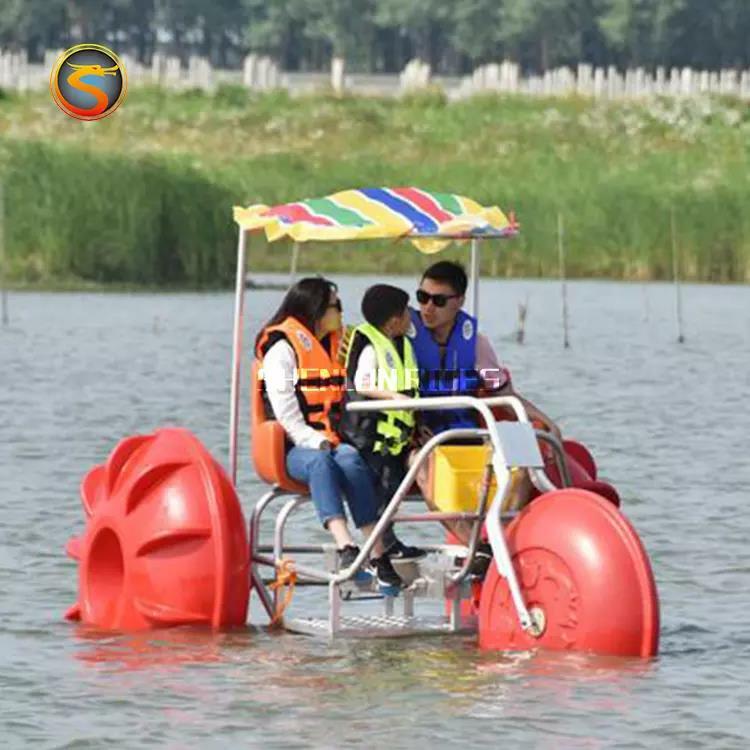 Bicicleta de Pedal de agua inflable, barco de plátano de mar, tubos de pontón inflables, boya de bicicleta de agua flotante para Parque Acuático