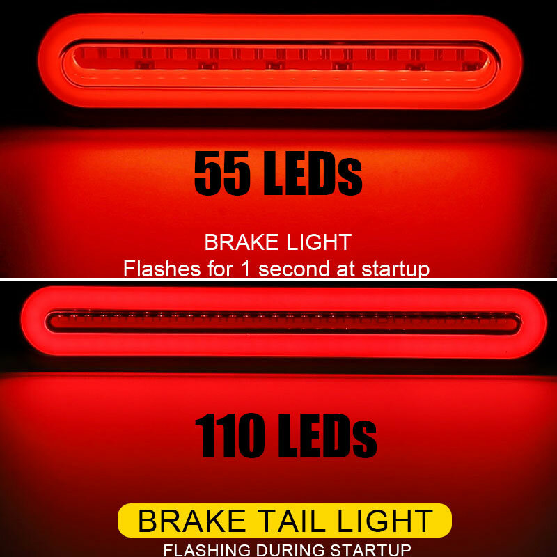 Luz LED de freno trasero 3 en 1 para remolque, luces traseras de 12V y 24V para coche, lámpara de señal de giro para camión, ATV, lámpara de Flash de parada trasera impermeable