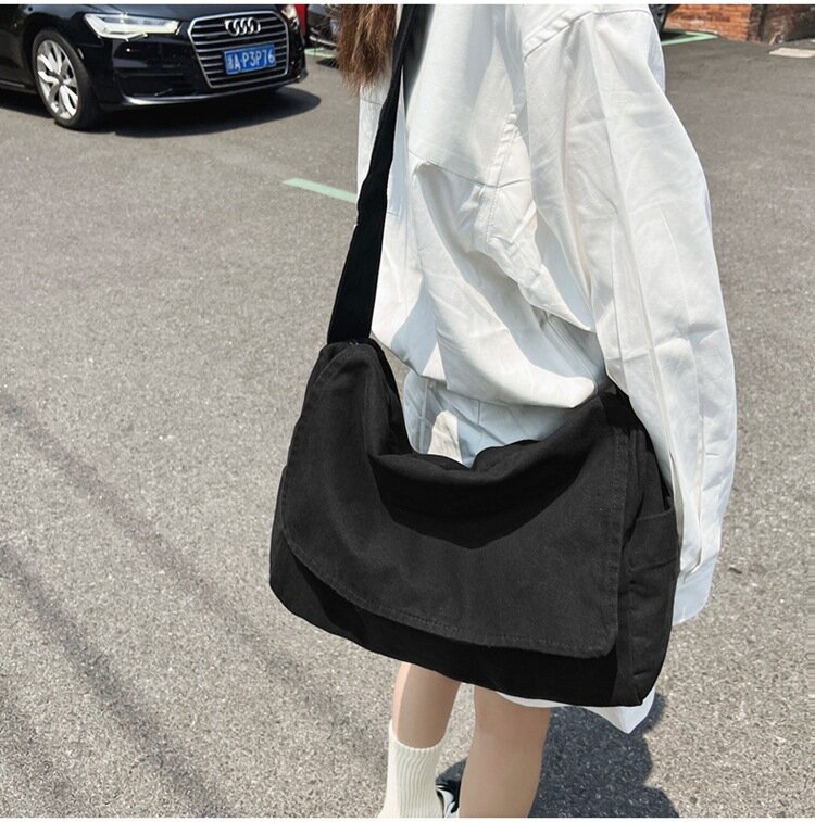 Borsa a tracolla da donna borsa a mano Vintage borsa a tracolla per adolescenti in tela borse a tracolla Casual