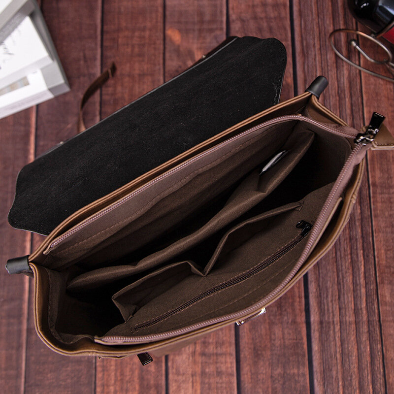 Bolsa de couro estilo coreano masculina, mochila de viagem, bolsa casual para laptop, elegante