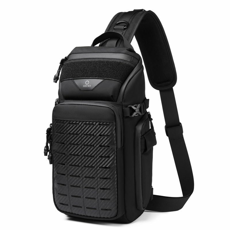 OZUKO Men Chest Bags Outdoor Sports Tactical Crossbody Sling Bags Male Waterproof Travel Multifunctional Shoulder Messenger Bag
