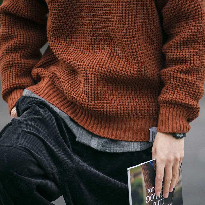 MRMT 2024 nowy męski gruby sweter sweter Plus Size koreańska wersja luźna jednolita kolorowa kurtka wewnętrzna na co dzień