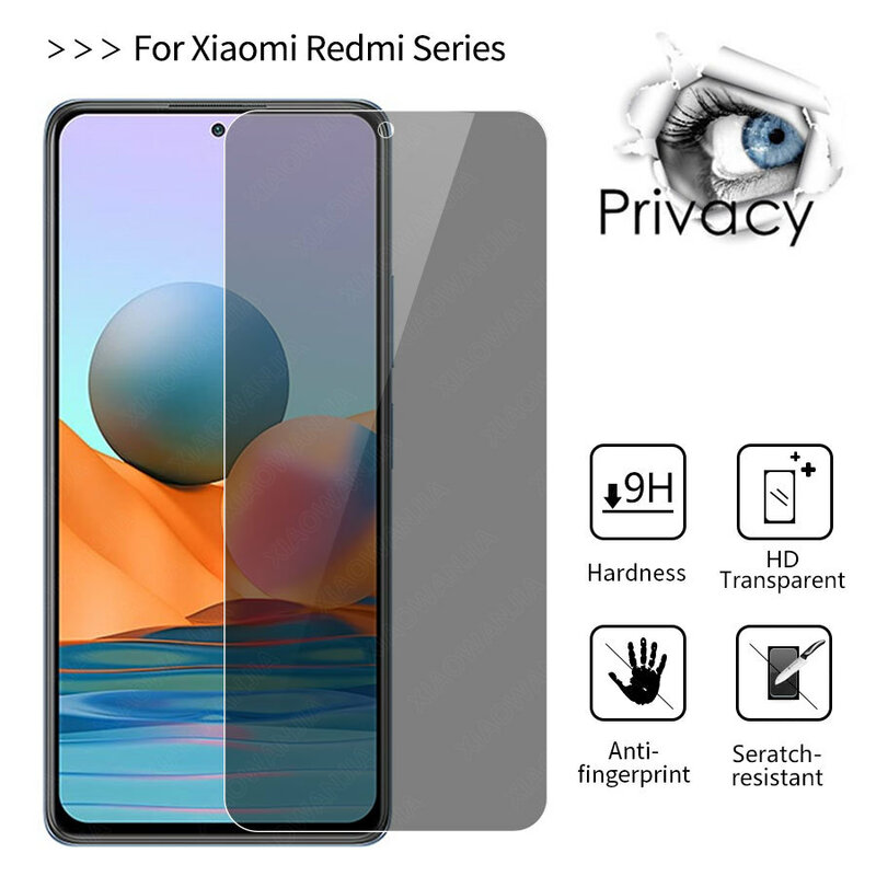 กระจกนิรภัยป้องกันคนแอบมองหน้าจอกระจกนิรภัยสำหรับ Xiaomi redmi Note 10 PRO MAX ฟิล์มป้องกันหน้าจอเป็นกระจก note10