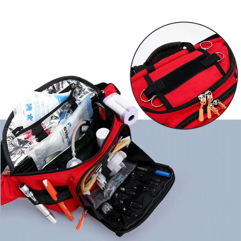 Empty First Aid Waist Bag Portable Emergency Storage Bag Camping Travel Medical Storage Multiple Pockets Emergency Survival Bag