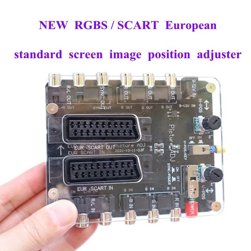 Convertitore di posizione dell'immagine di regolazione RGBS con PCB di conversione dello schermo regolabile con SCART a conchiglia per regolare la posizione dell'immagine