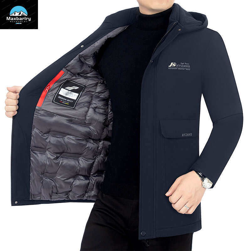 Męskie zimowe ubrania zimowe nowa marka na co dzień modne ciepłe męskie kurtka typu Parka wiatrówki płaszcze męskie ciepłe parki odzież typu Outdoor