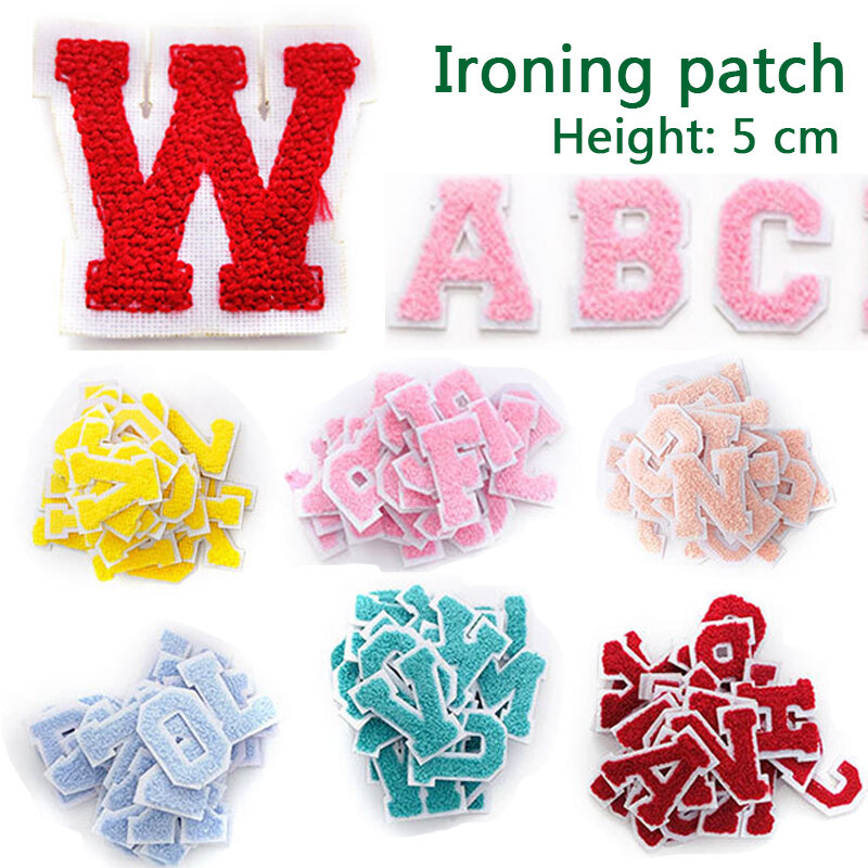 1pc 5cm Englisch Brief gestickte Patches für Kleidung Bügeln auf Patches für Kinder Kleidung Taschen Stickerei Patches DIY Name Patch