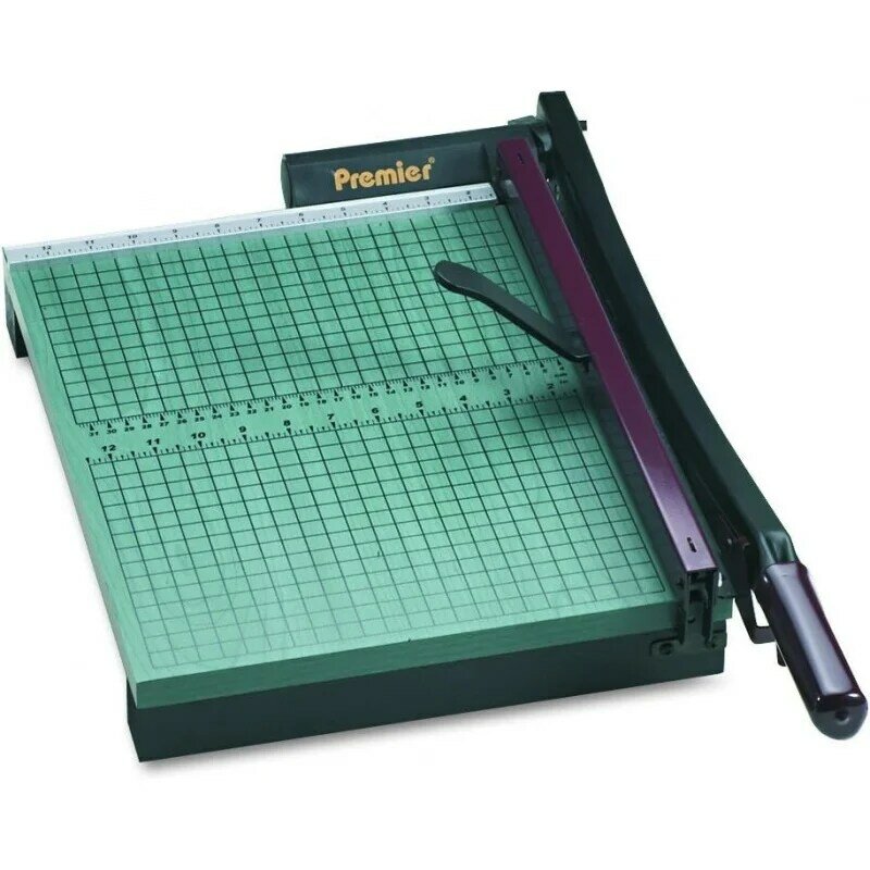 715 StackCut Heavy-Duty Trimmer, Green, Table Size 12-1/2" x 15", Permanent 1/2" Grid and Dual English and Metric Rulers