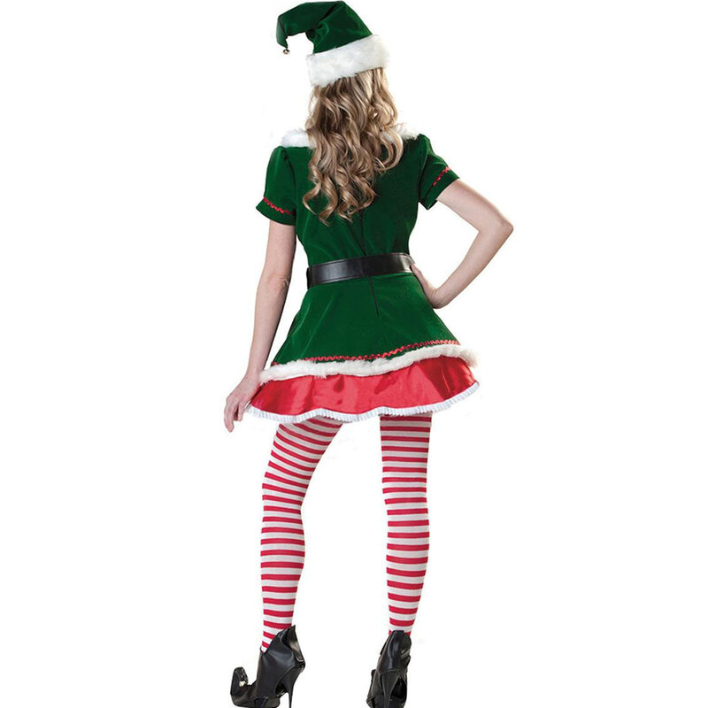 Disfraz de elfo festivo para mujer, disfraz de elfo para Navidad