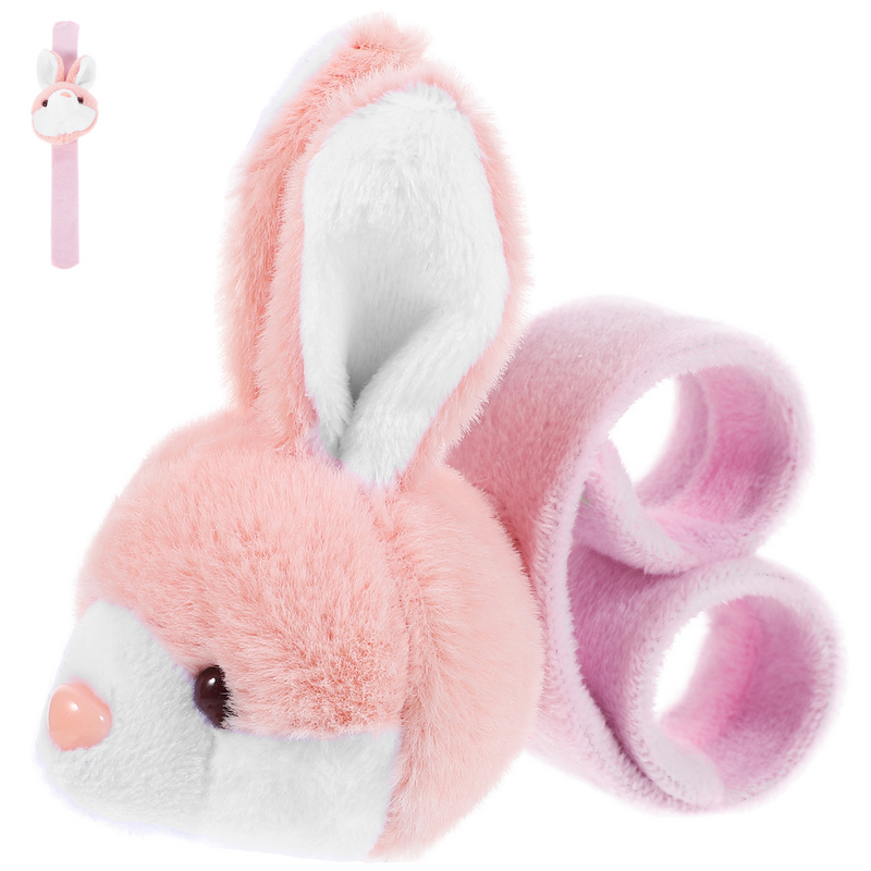Easter Rabbit Slap Bracelets Stuffed Bunny Slap Wristband Plush Rabbit Wrist Huggers Animal Slap Band Easter Basket