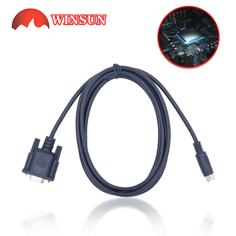 Cable de programación para Mitsubishi FX3U Series FX PLC, RS232 a Redondo, 8 pines, Samkoon HMI