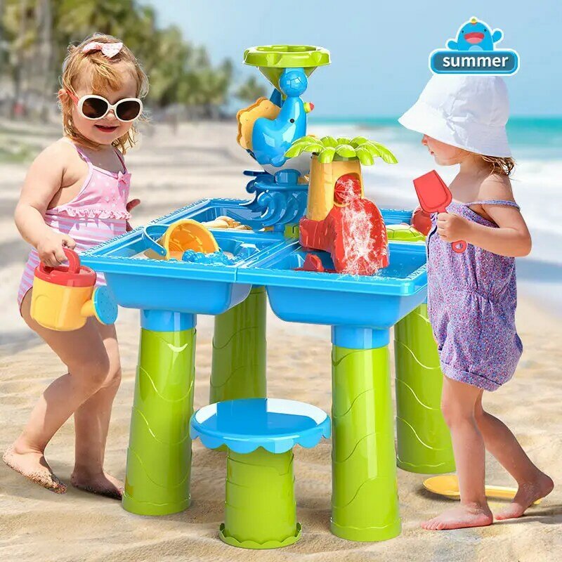 Игрушечный детский стол VATOS 3 в 1, песочный водяной столик, брызговая вода, для игр на открытом воздухе, занятий спортом, водной, летней пляжной активности