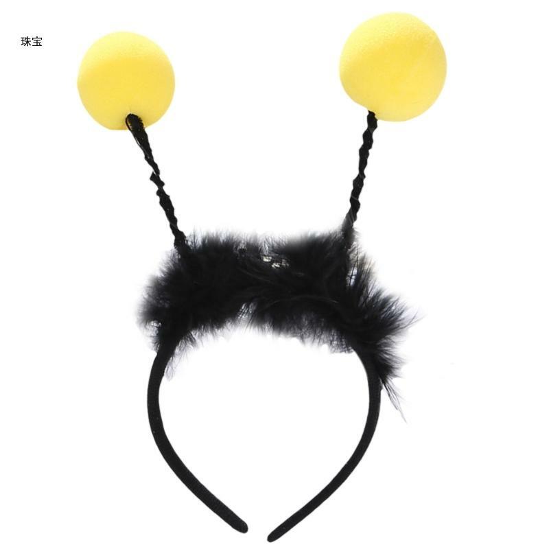 X5QE Aro para vendedor ambulante con bombillas, diadema LED abeja para Cosplay, suministro para fiesta