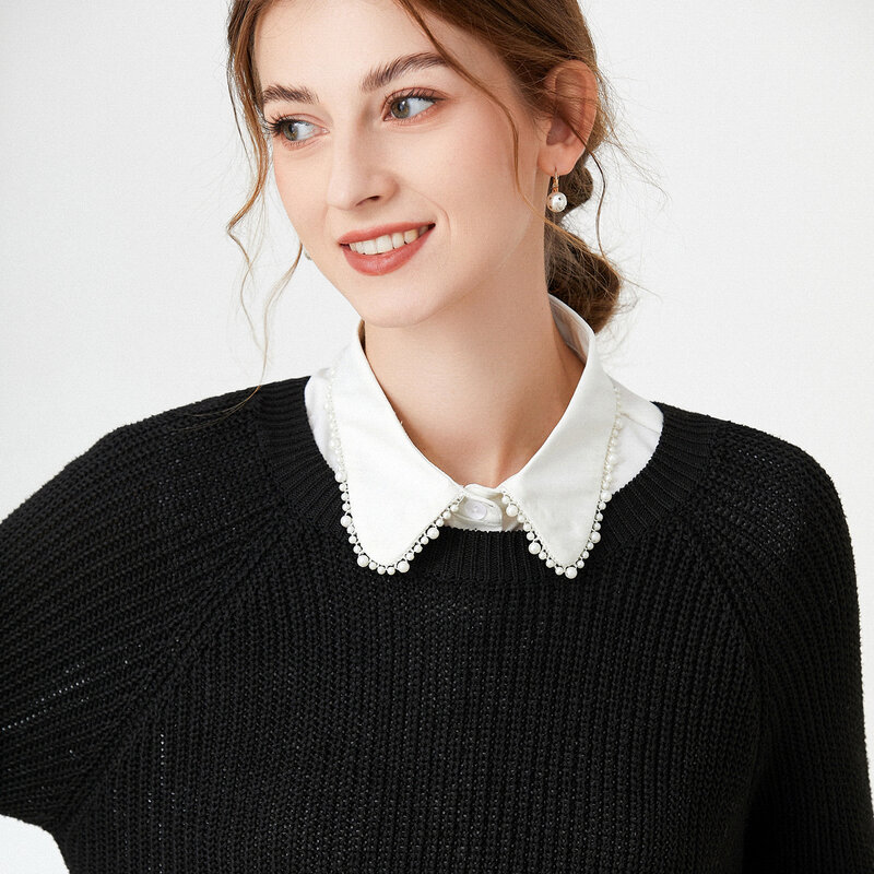 Moda donna colletto finto camicia da donna Bottoming decorazione in pizzo colletto falso per maglione autunno e inverno colletto staccabile