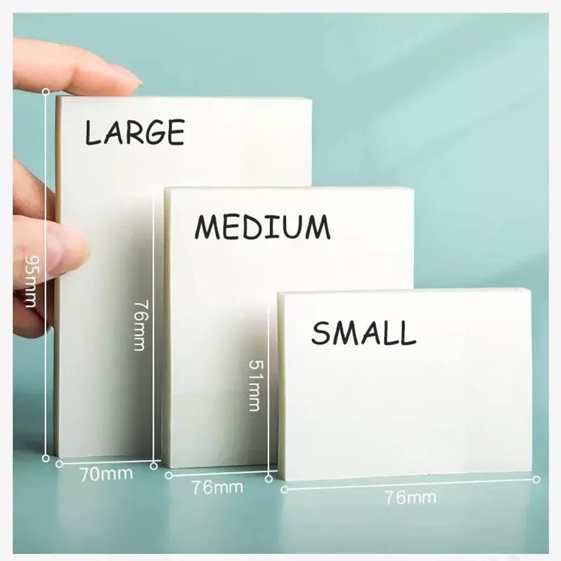Transparent Sticky Notebook Waterproof PET Memo Pad for Student Office Stationery Simple Tear Memo Pads Note Book Notepad
