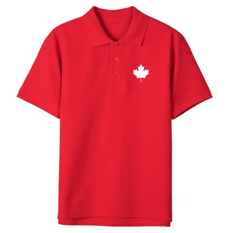 2024 flaga kanady nowych męskich bawełnianych koszulek Polo letnia moda casualowa męska koszulka Polo z krótkim rękawem