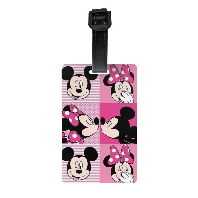 Mickey e Minnie Mouse Bagagem Tag, Bolsa de Viagem, Mala Privacidade Capa, Etiqueta ID
