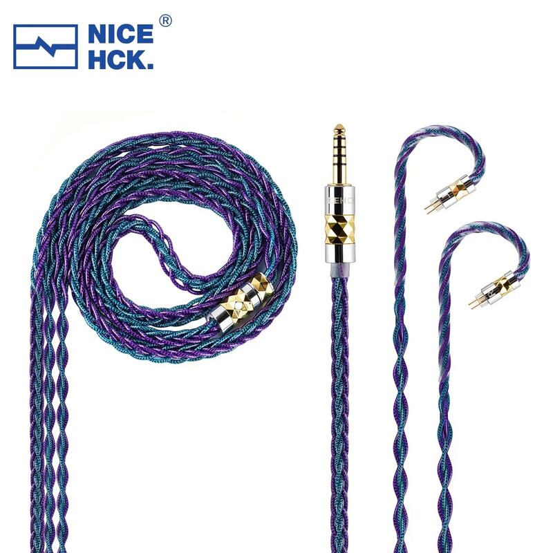 NiceHCK-Cable de auriculares DualGod HiFi Chapado en plata, cobre Furukawa + grafeno IEM, MMCX/0,78 para Nova F1 Pro Blessing3 DOME