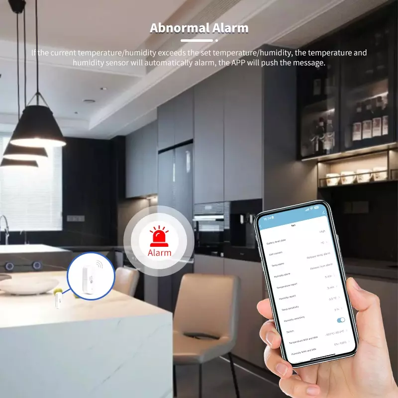 Tuya ZigBee เซ็นเซอร์วัดอุณหภูมิความชื้นไร้สายแบตเตอรี่ขับเคลื่อนสมาร์ทโฮมความปลอดภัยทำงานสำหรับ Alexa Google Home Home app ฟรี