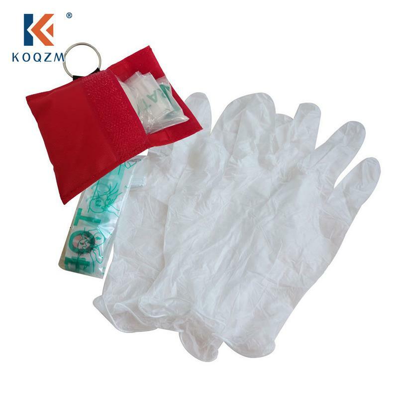 New Resuscitator Mask Keychain Emergency Face Shield First Aid CPR Mask With 1 Pair Gloves For Health Care Tools Face Shield